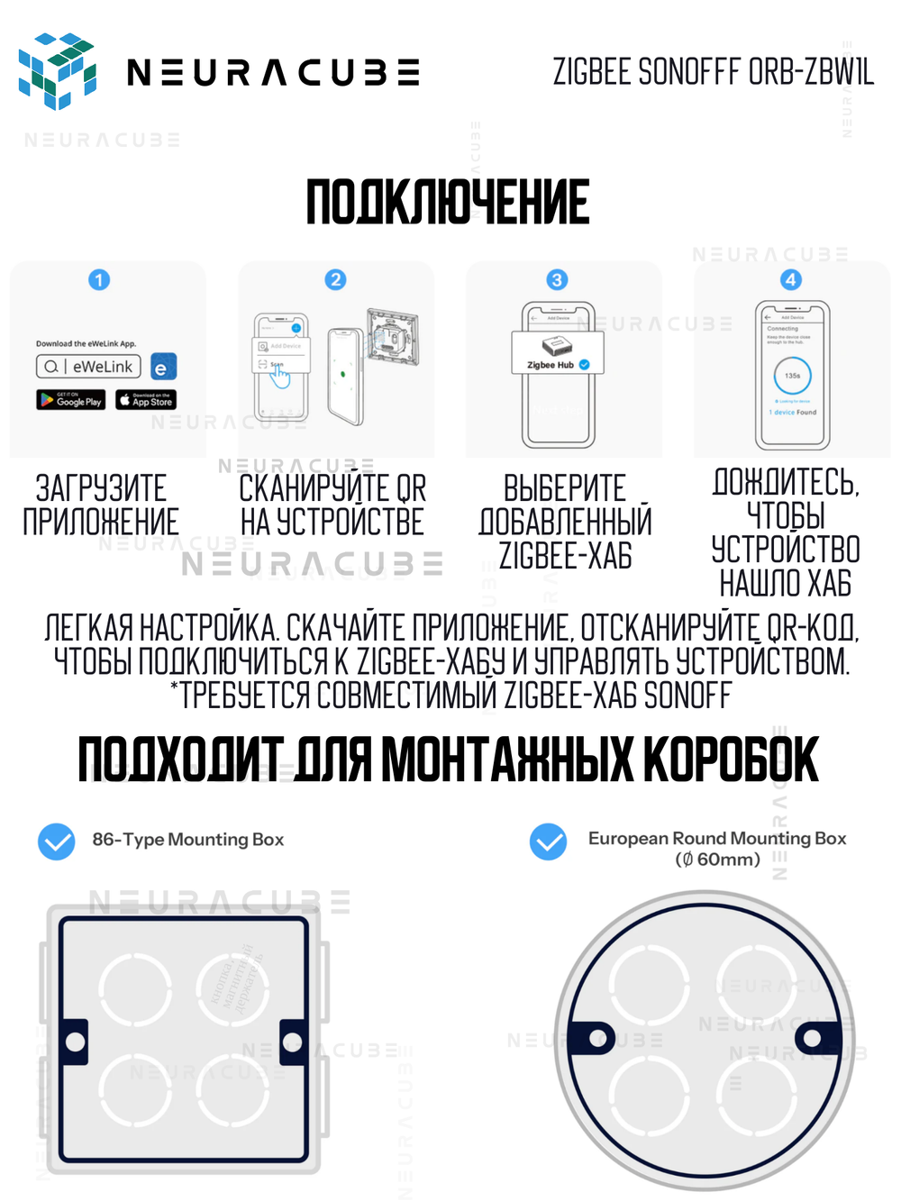 Zigbee выключатель SONOFF Orb-ZBW1L