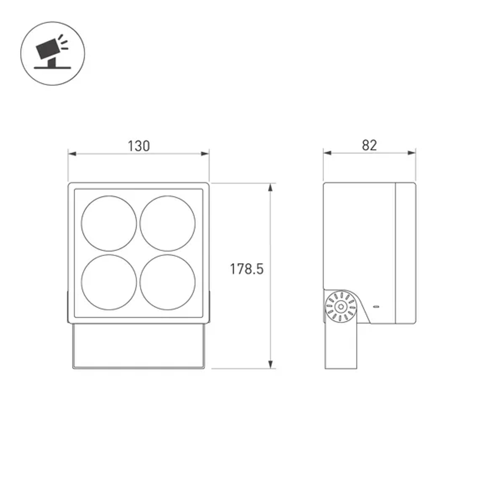 Светильник ALT-BLOCK-S130x130-15W Day4000 (GR, 36 deg, 230V) (Arlight, IP66 Металл, 3 года) 055242