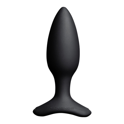 Черная анальная вибропробка 3,8см с управлением через приложение Lovense Hush 2 Anal Vibrating Butt Plug Size S Black