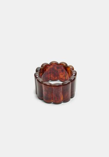 STRADIVARIUS Жесткий браслет с рельефным дизайном, горчичный