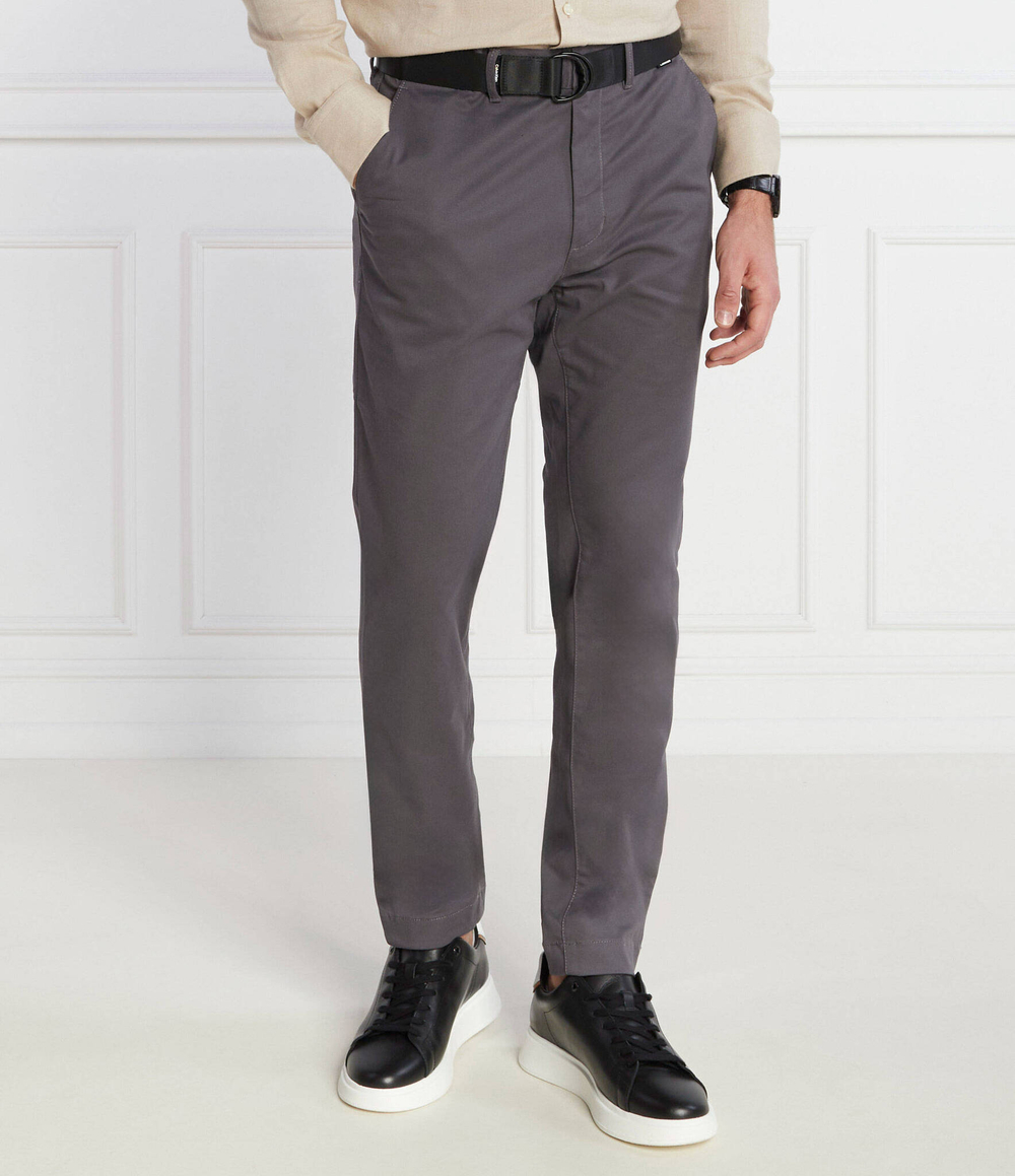 Чиносы + пояс MODERN TWILL Calvin Klein - графитовый(K10K110979)