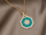 Подвеска-медальон "Солнце" 23мм, эмаль