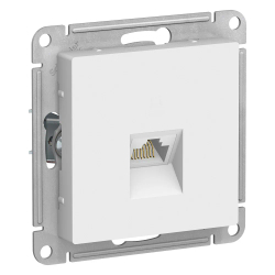ATLASDESIGN РОЗЕТКА компьютерная RJ45 кат. 6A, механизм, БЕЛЫЙ
