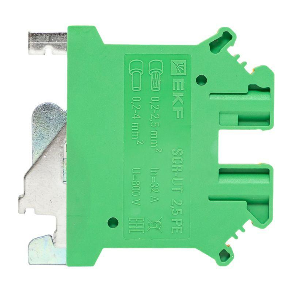 Колодка клеммная винтовая 2.5 UT земля EKF scr-ut-2,5-pe