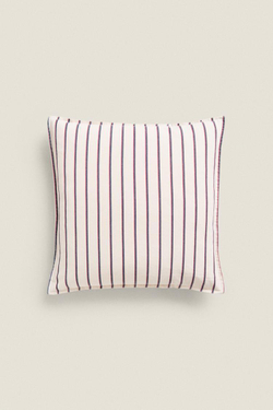 ZARA HOME ЧЕХОЛ ДЛЯ ДЕКОРАТИВНОЙ ПОДУШКИ С КОНТРАСТНОЙ ПОЛОСКОЙ, СИНИЙ