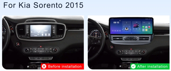Магнитола для KIA Sorento Prime 2015-2020 - Kuberg монитор 15.6" LUX на Android 13, Быстрая, CarPlay, 4G SIM-слот