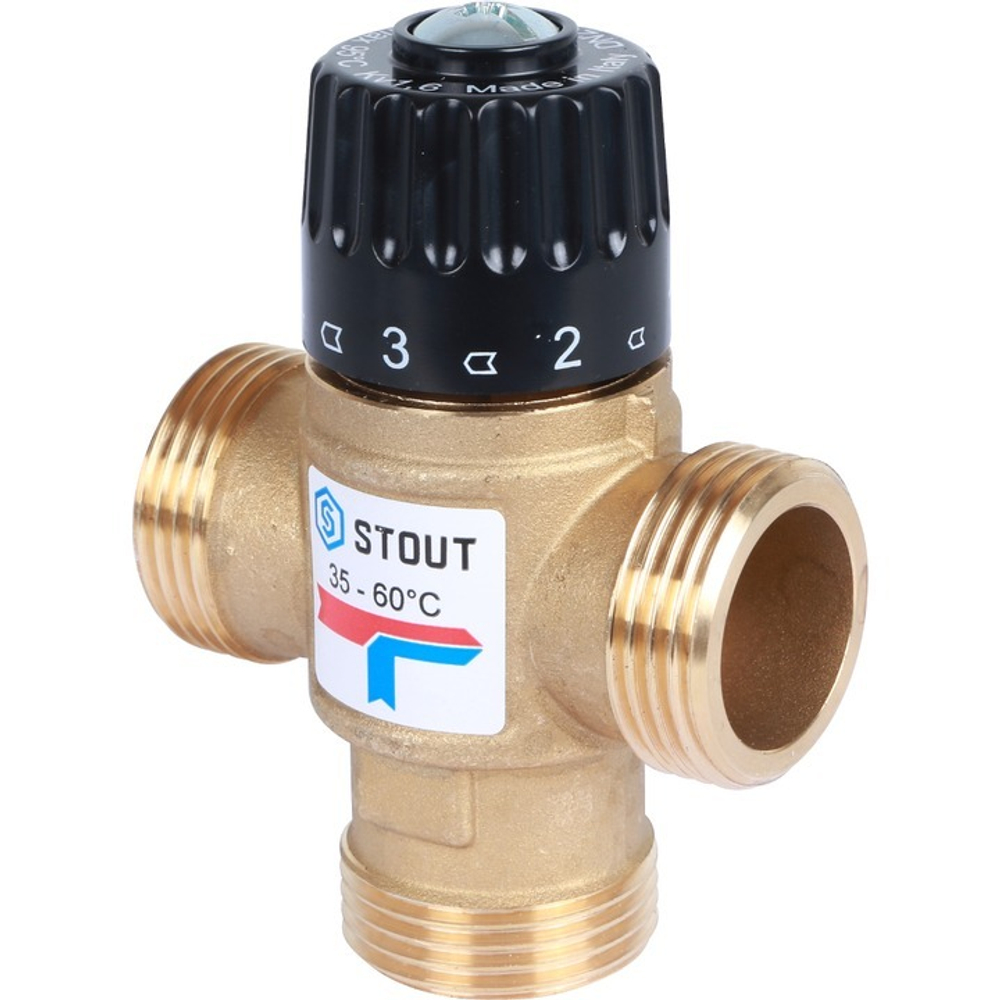 Термостатический клапан 3/4 НР 35-60* KV1.6 STOUT