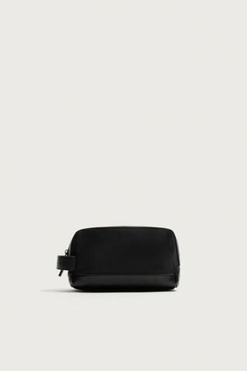 ZARA КОМБИНИРОВАННАЯ НЕЙЛОНОВАЯ КОСМЕТИЧКА, ЧЕРНЫЙ