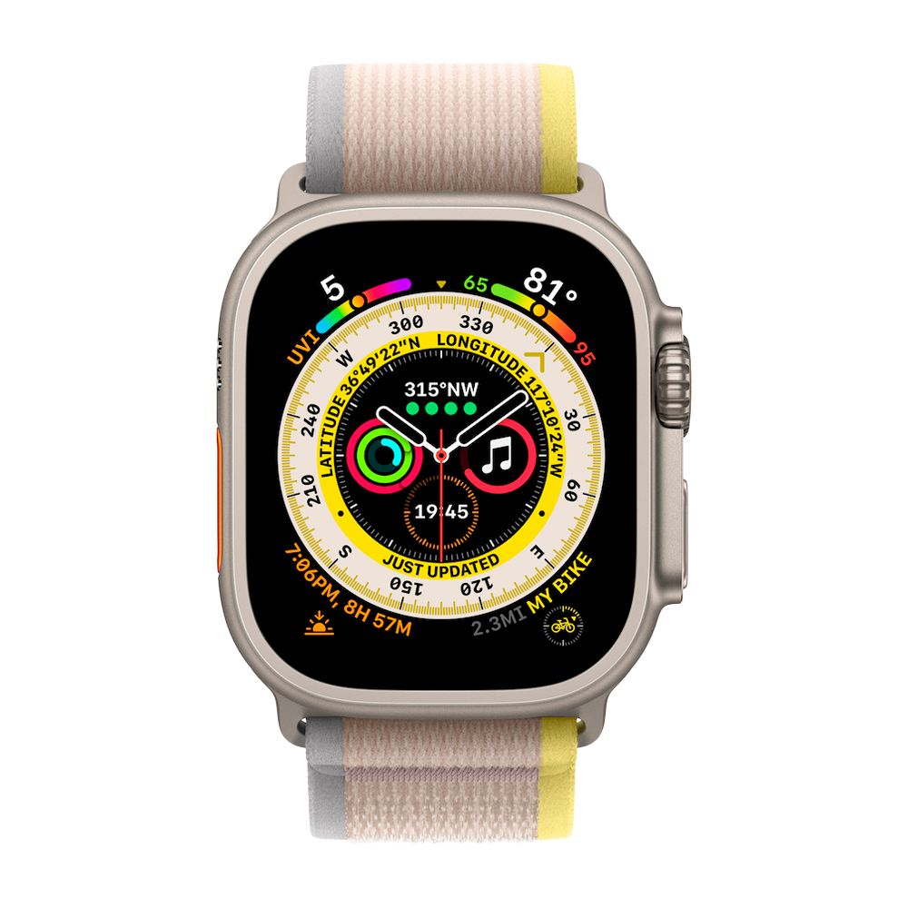 Умные часы Apple Watch Ultra GPS + Cellular, 49mm, Trail Loop M/L, Yellow/Beige (Желтый / Бежевый)