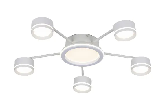 Люстра потолочная Rilon 9502/5+1 WHITE, 5×15 Вт, белая