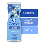 Gerber, Puffs, злаковые подушечки, для малышей от 8 месяцев, голубика, 42 г (1,48 унции)