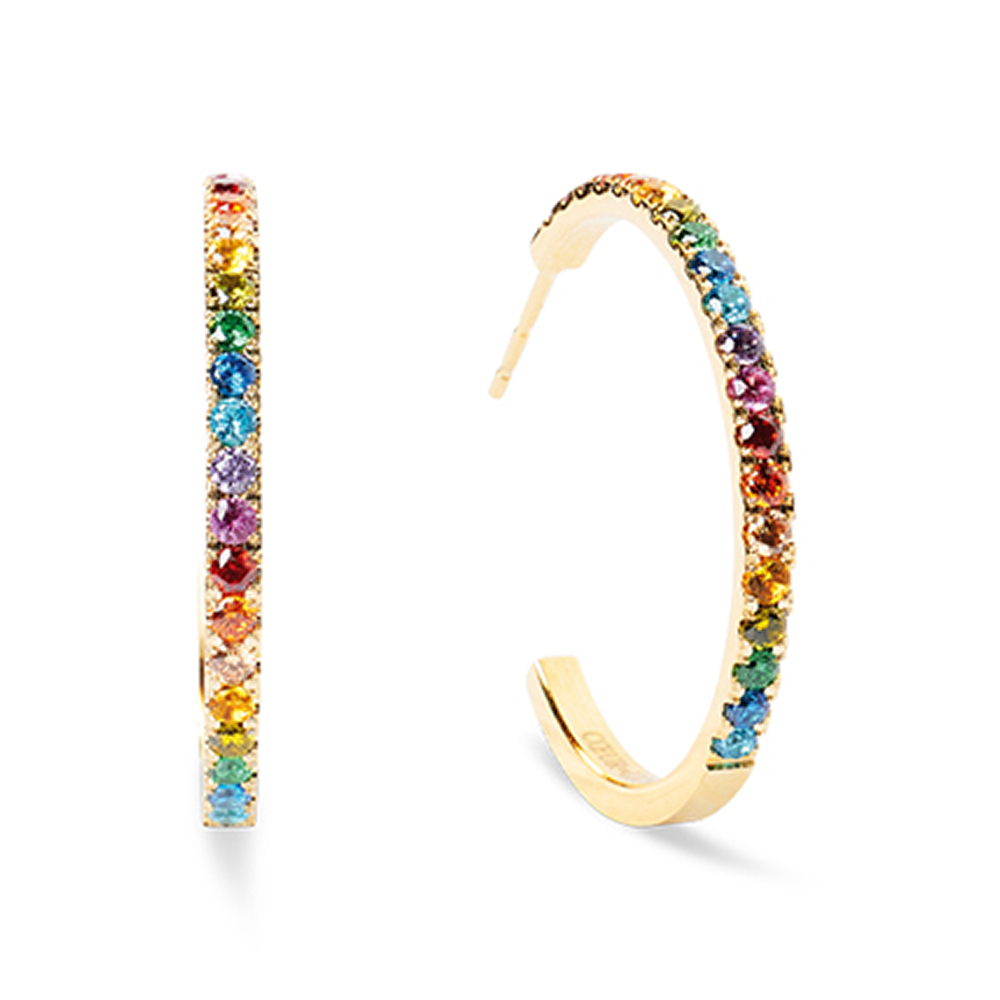 Серьги Coeur de Lion Multicolour Rainbow-Gold 0147/23-1535