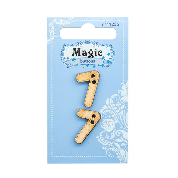 Украшения декоративные: пуговицы Цифра Семь, 2 шт, Magic Buttons BBLWA69-32L