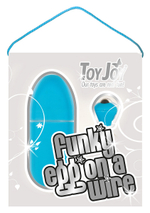 Голубое виброяйцо FUNKY EGG ON A WIRE - 7,5 см.