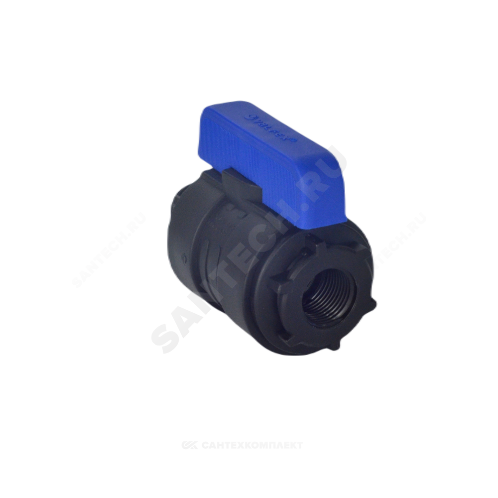 Кран шаровой компрессионный ПЭ Ду 16 3/4"x1/2" НР/ВР Ру16 VALFEX 1210016034012