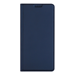 Чехол книжка из PU кожи синего цвета от Dux Ducis для Samsung Galaxy S24 FE, серия Skin Pro Series Case