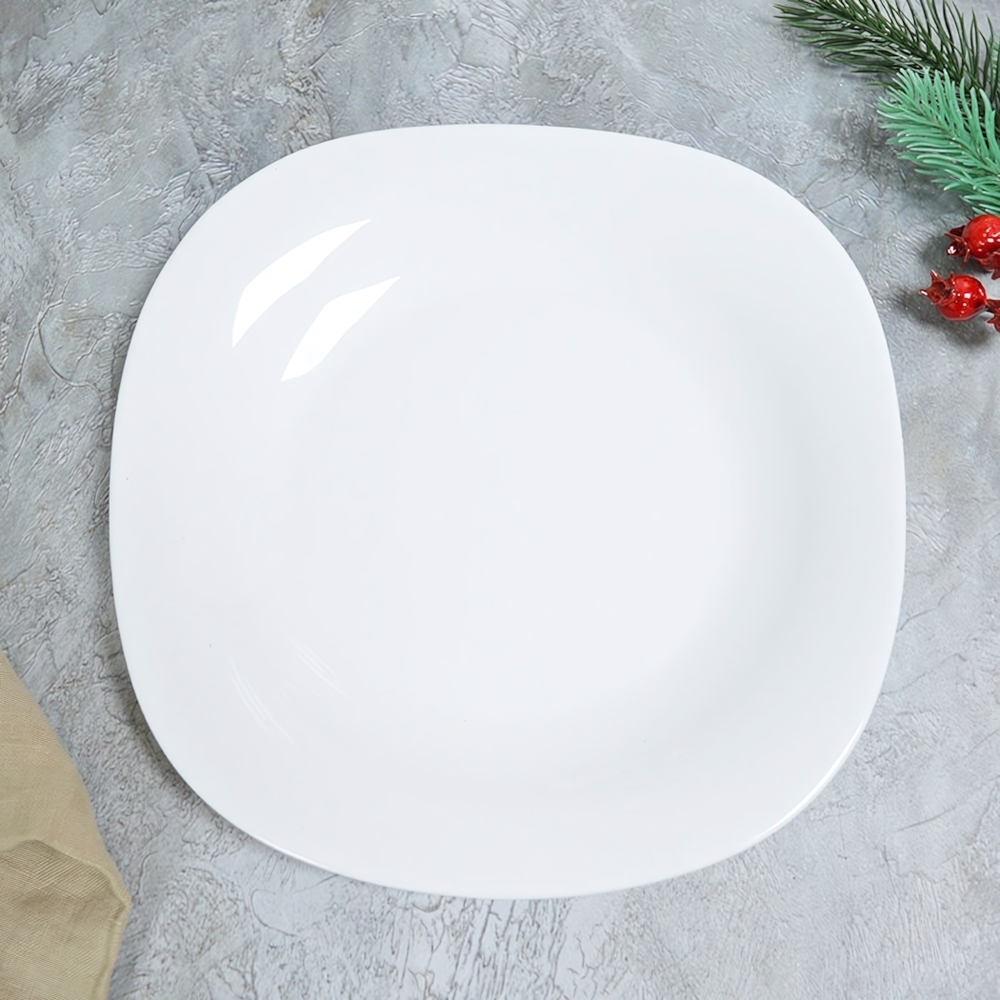 Тарелка мелкая 22,5см Square soft Без деколи (квадрат.) (99258)