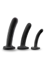 Набор из 3 стимуляторов со спиралевидным рельефом Twist Kit (Цвет: черный)