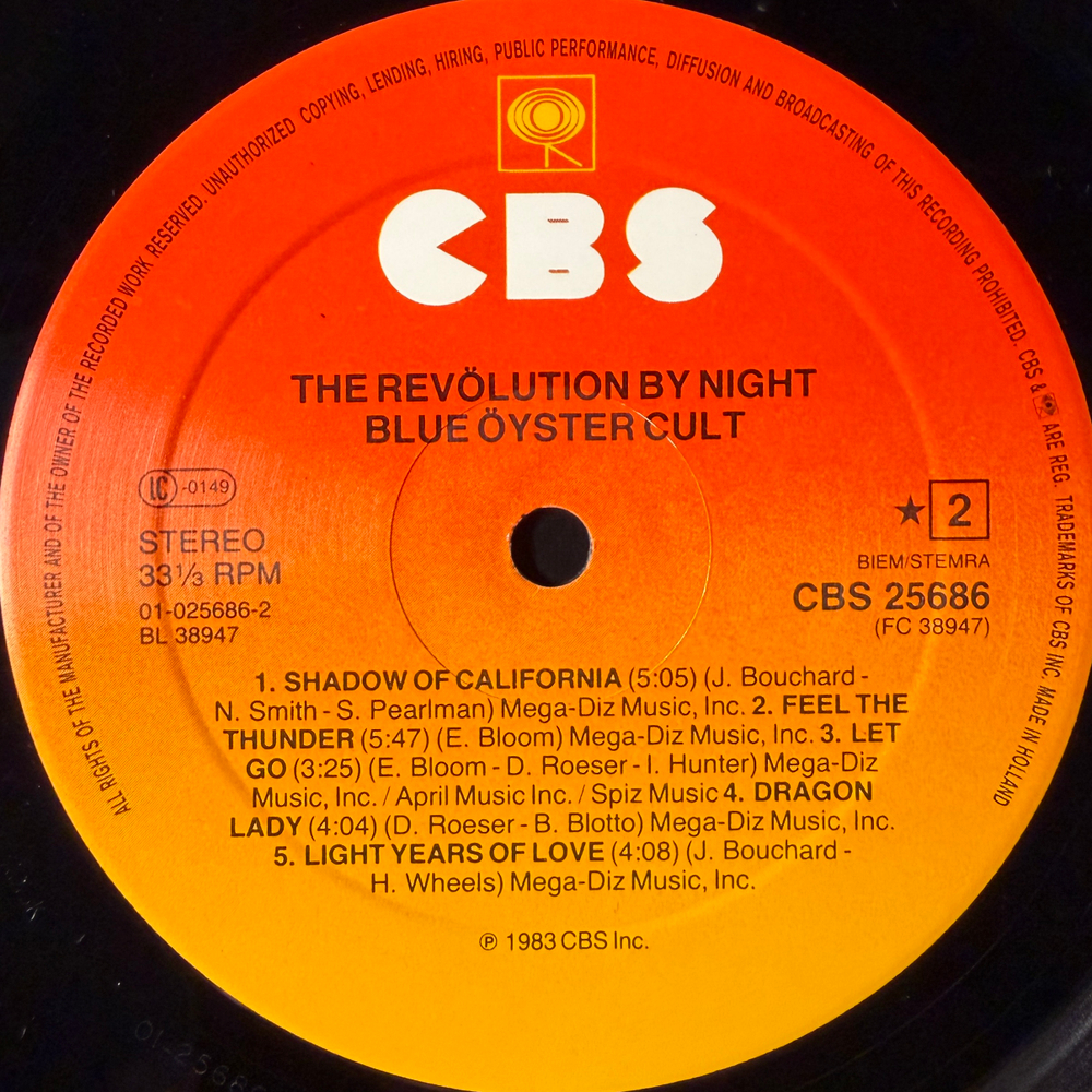 Виниловая пластинка Blue oyster Cult ‎– The Revölution By Night LP