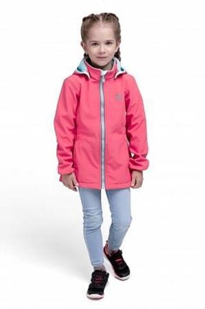 Куртка для девочек Softshell р.110 розовый/голубой (Smail)