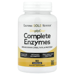 California Gold Nutrition, SimplyOne®, комплекс ферментов с бетаина гидрохлоридом, экстрактом жёлчи крупного рогатого скота, ферментами полного спектра и бромелаином, 90 капсул