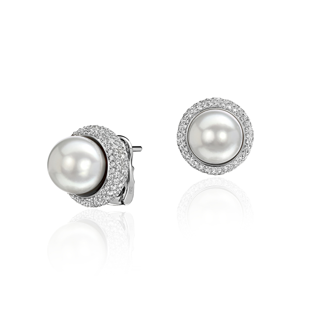 Серьги с бриллиантом  из белого золота JA-S-210181-1
