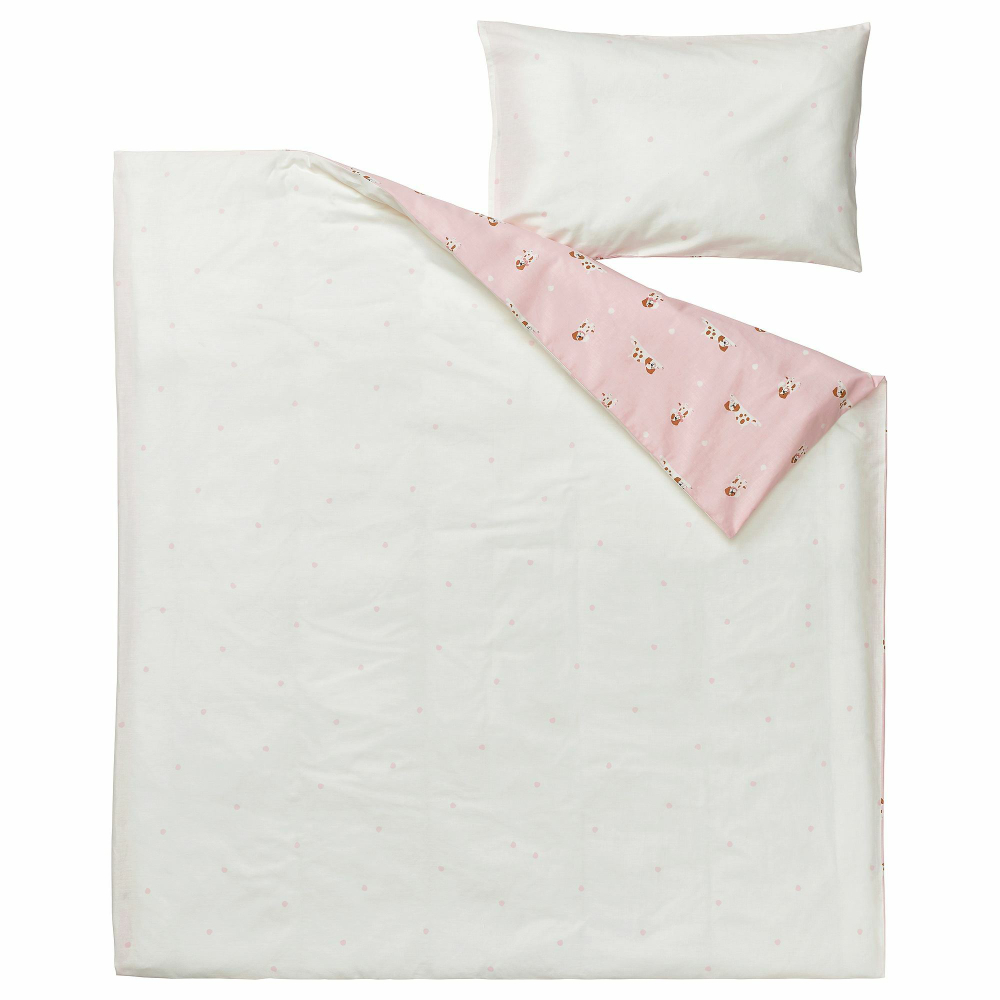 Комплект постельного белья IKEA DROMSLOTT (ДРЕМСЛОТТ), Детский, Розовый, 110x125, 35x55 см