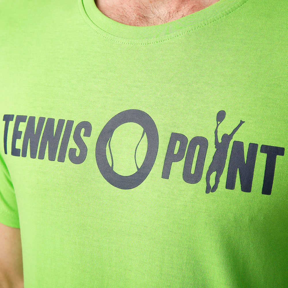 Мужское теннисное поло Tennis-Point Basic Cotton T-Shirt Men - Light Green, Black