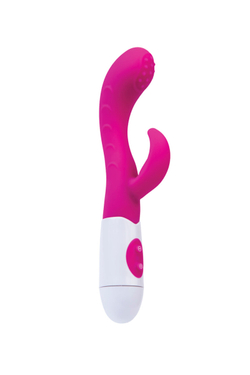 Вибратор с клиторальным стимулятором A-Toys by TOYFA Nessy, силикон, розовый, 20 см