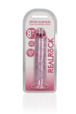 Розовый фаллоимитатор Crystal Clear на присоске - 22 см. (Цвет: розовый)