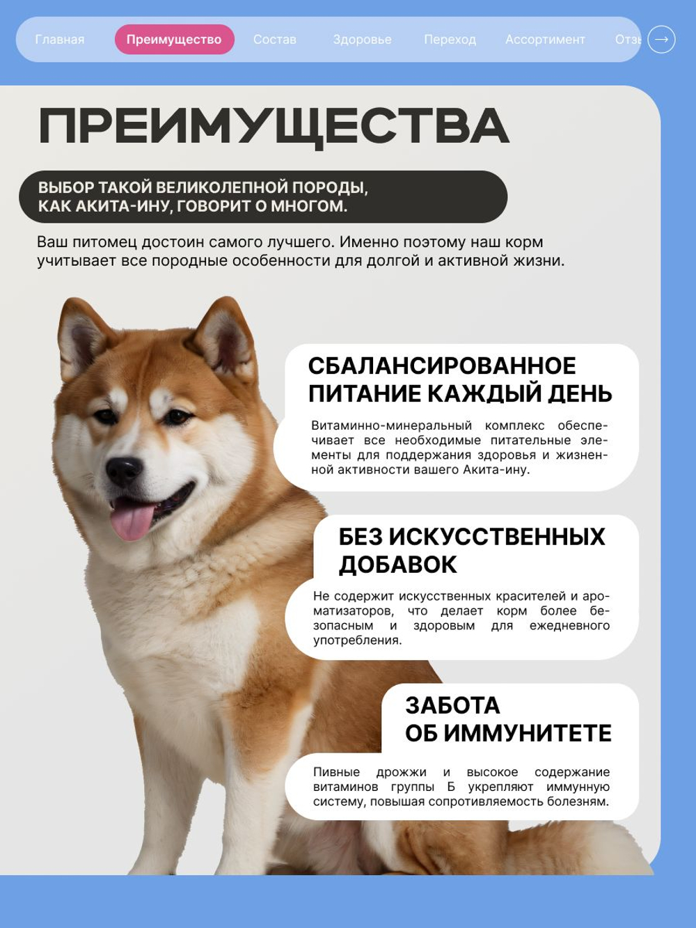 Корм сухой для взрослых собак породы Акита-ину, премиум полнорационный комплекс, с говядиной, 2,5 кг, QUATTRO
