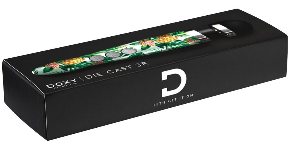 Жезловый вибратор Die Cast 3R с принтом в виде ананасов - 28 см.