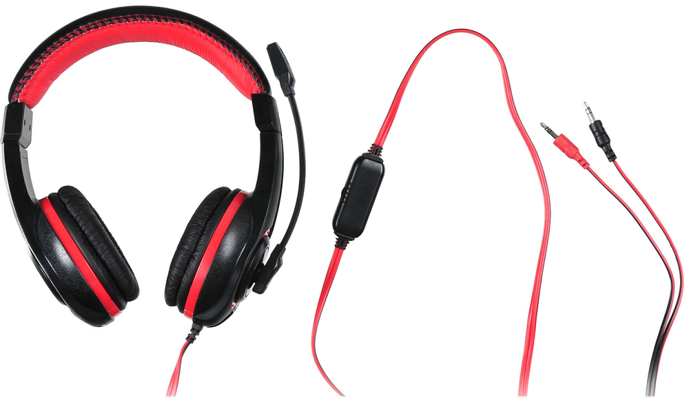 Компьютерная гарнитура Oklick HS-L200, красный, черный