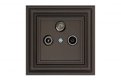 Розетка SAT-TV-R оконечная, коричневая матовая, Classic