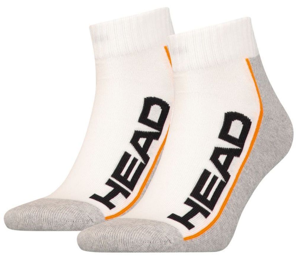 Носки теннисные Head Performance Quarter 2P - white/grey