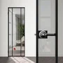 Межкомнатная алюминиевая дверь в скрытом коробе Loft 9 стекло серое прозрачное