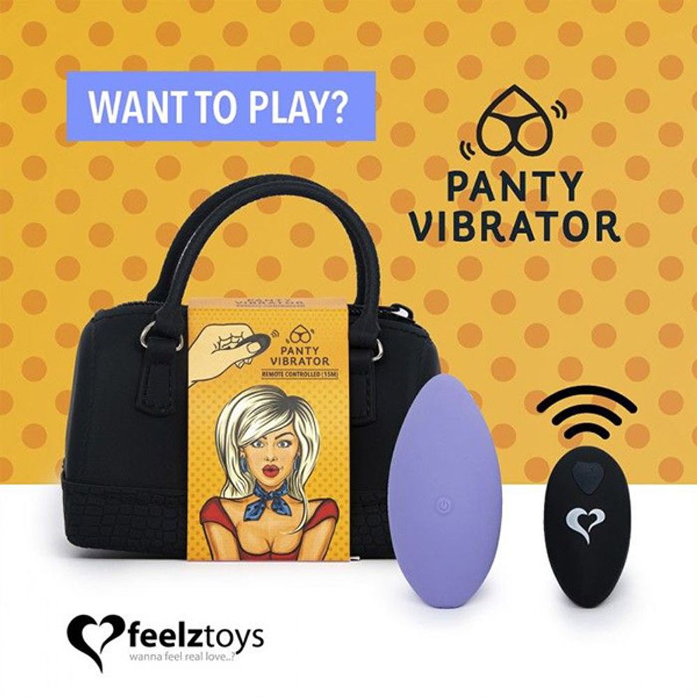 Фиолетовый вибромассажер в трусики с пультом ДУ Feelz Toys Panty Vibe Remote Controlled Vibrator