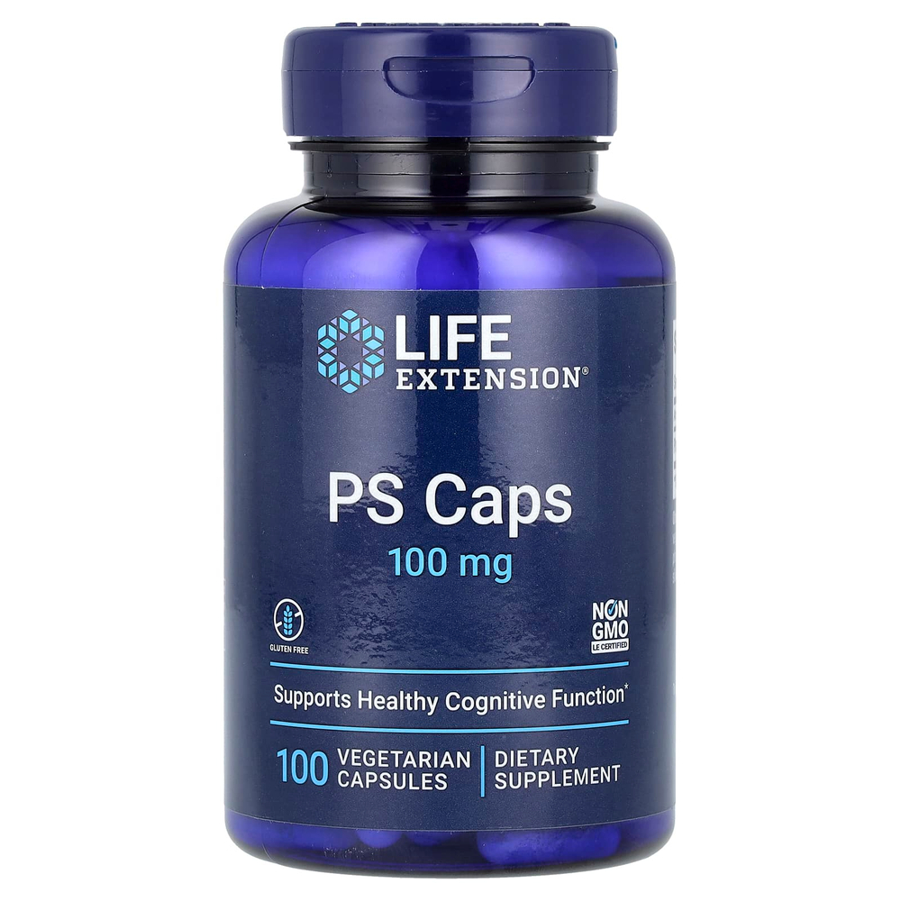 Life Extension, капсулы PS, 100 мг, 100 вегетарианских капсул