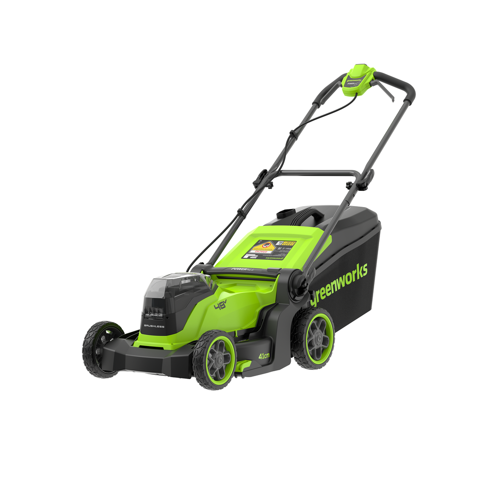 Газонокосилка аккумуляторная Greenworks GD24X2LM411 , 2х24V, 41 см, бесщеточная, c 2хАКБ 4Ач и двойное ЗУ (2520907UD)