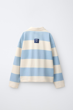 ZARA ПОЛО ИЗ ПЛОТНОГО ТРИКОТАЖА В ПОЛОСКУ NORTH CALIFORNIA PARK FIELDS®, НЕБЕСНО-ГОЛУБОЙ