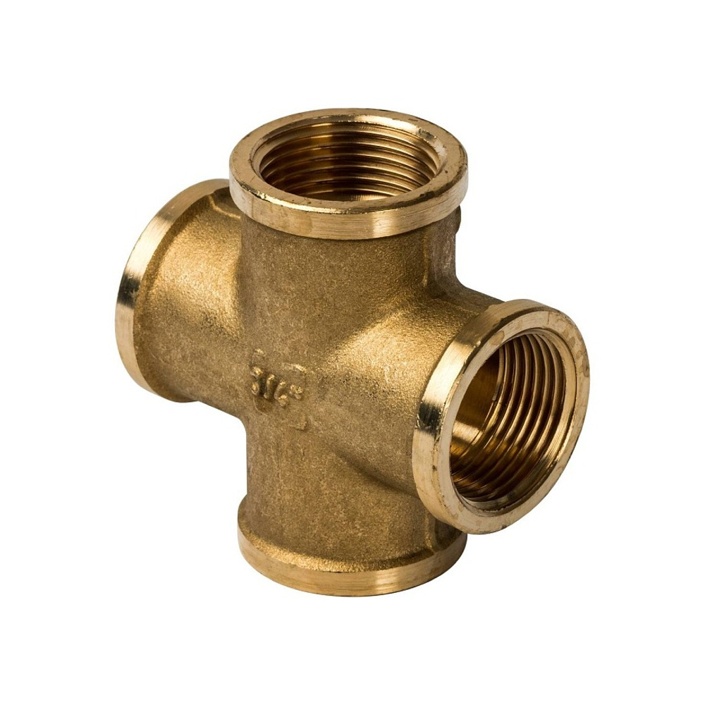 Крестовина STOUT SFT 0030 - 3/4" (для стальных труб, латунь без покрытия)