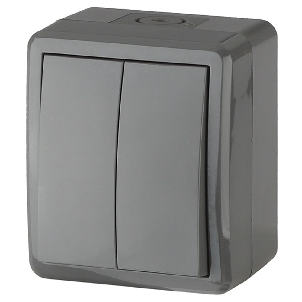 Выключатель 2 кл IP54 11-1404-03  ЭРА, 10АХ-250В, ОУ, Эра Эксперт, серый Б0020676