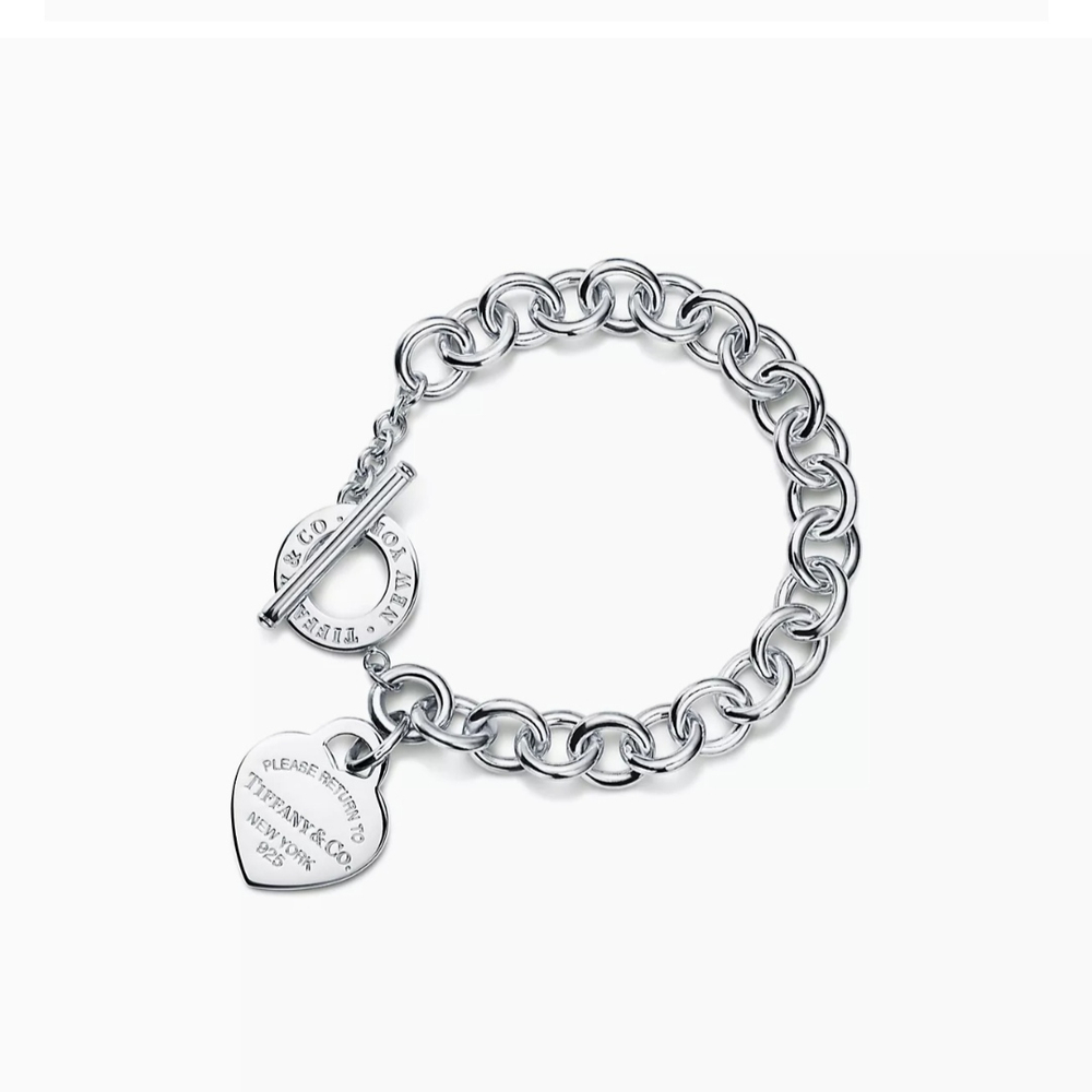 Браслет из серебра Tiffany, Тиффани 925.с подвеской в форме сердца💝 В наличии