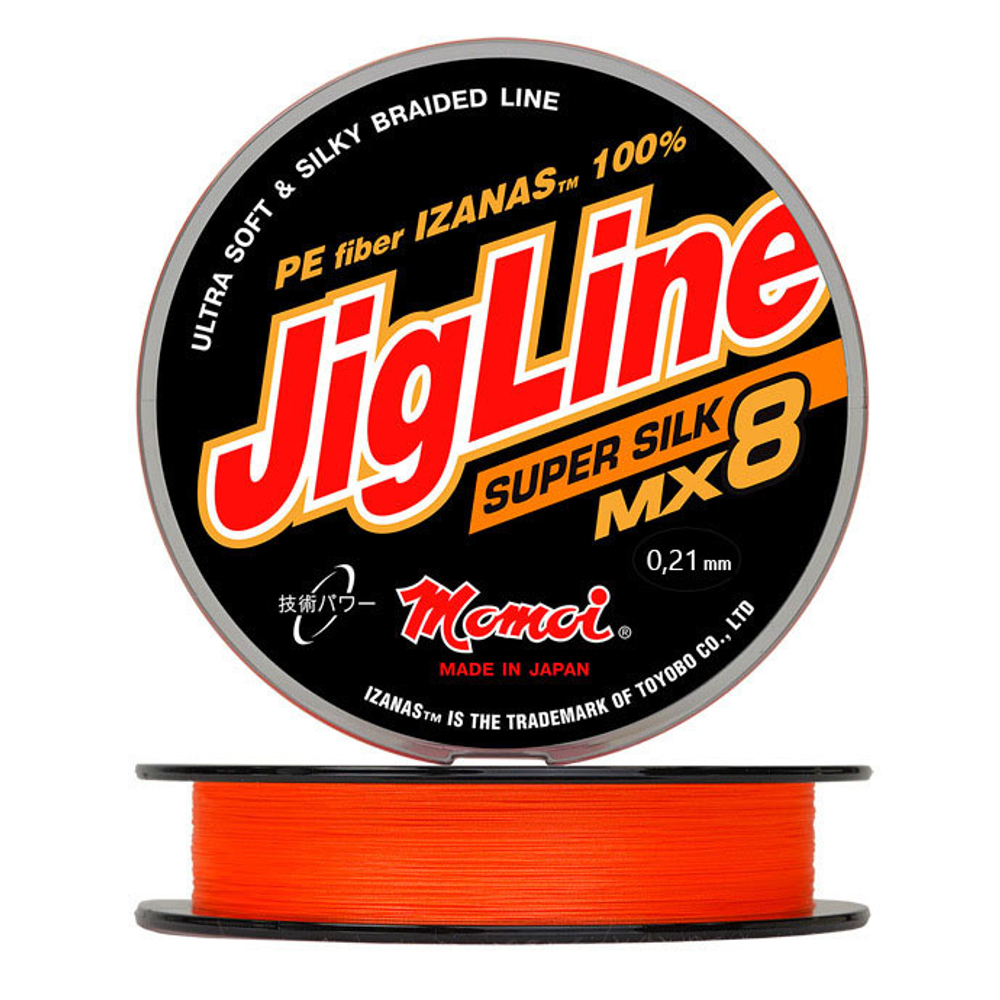 Шнур JigLine Super Silk 0,21 мм., 18 кг, 150 м, оранжевый