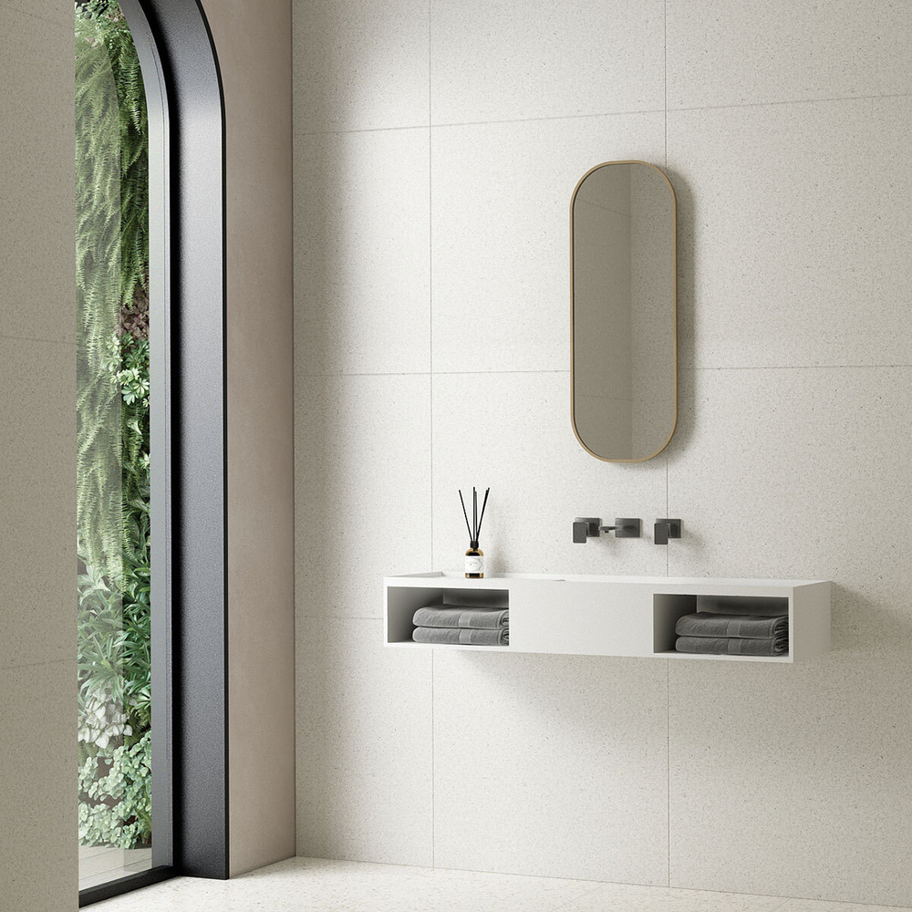 Раковина Солид Серфейс (Solid Surface) Vincea VWB-6S212MW, 1200*400*200, подвесная, цвет белый матовый,