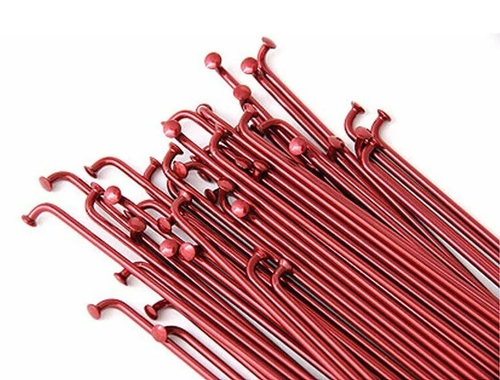 Спица 278 мм x 14G , с ниппелем в цвет спицы, стальная, бордо (144)