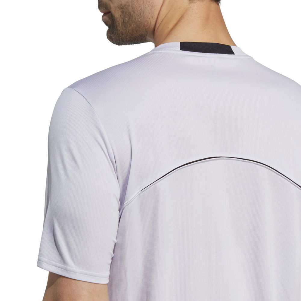 Мужское теннисное поло adidas Designed For Movement HIIT Training T-Shirt Men - White, Violet