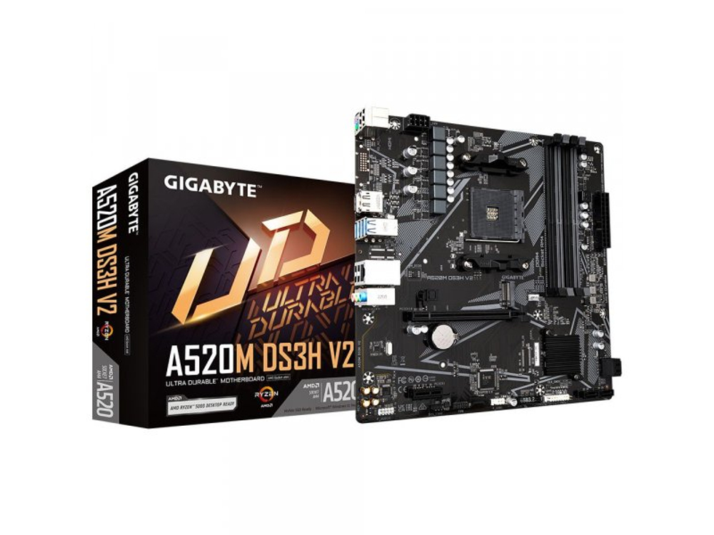 Материнская плата Gigabyte A520M DS3H V2, Socket AM4, AMD A520, mATX, RTL
