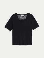 Пижамная рубашка с кружевной отделкой - Marks & Spencer