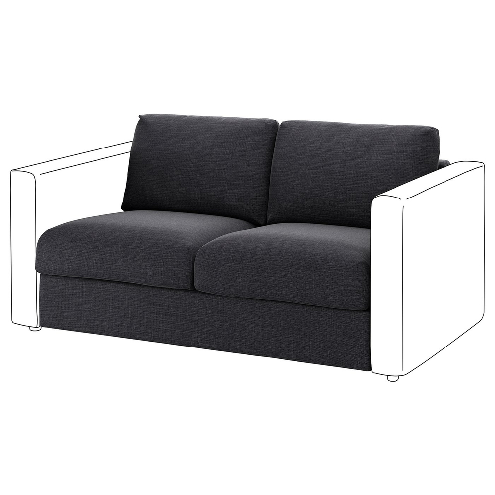 IKEA VIMLE  (ИКЕА ВИМЛЕ)  -  Чехол на 2-местную секцию - Hillared антрацит